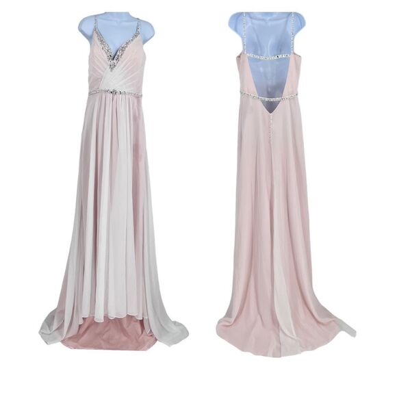 Oyisha NWTJeweled Rhinestone Maxi Long Gown Dress Wedding Prom Size 14 Ball - Picture 2 of 16